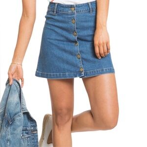 Marine Layer Denim Button-Front Skirt Medium Wash Size XS